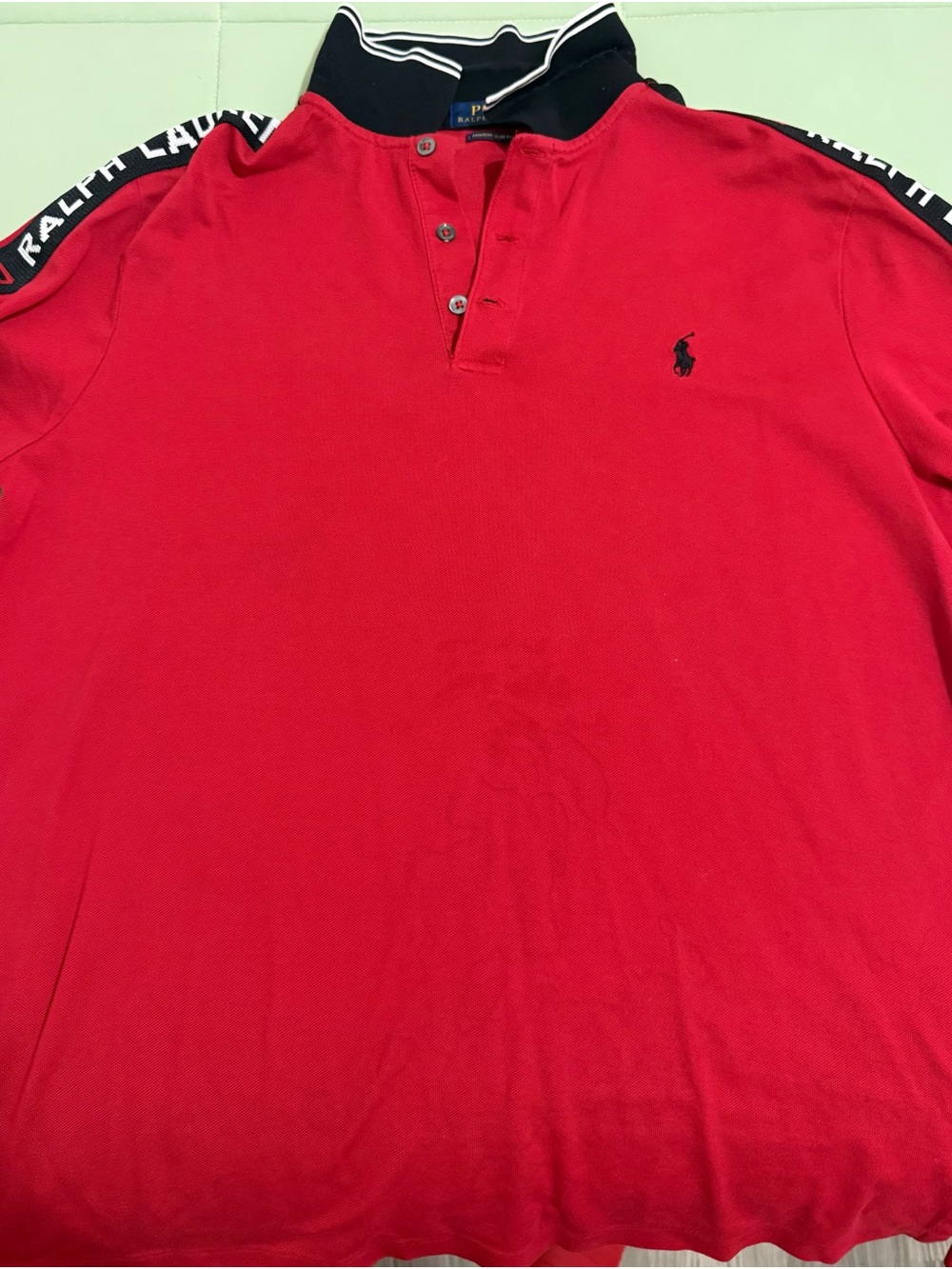 Ralph Lauren Red Polo with Black Contrast Collar